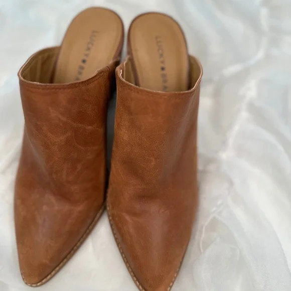 Lucky Brand Leather Mules Women's Size 10 - Picture 1 of 6